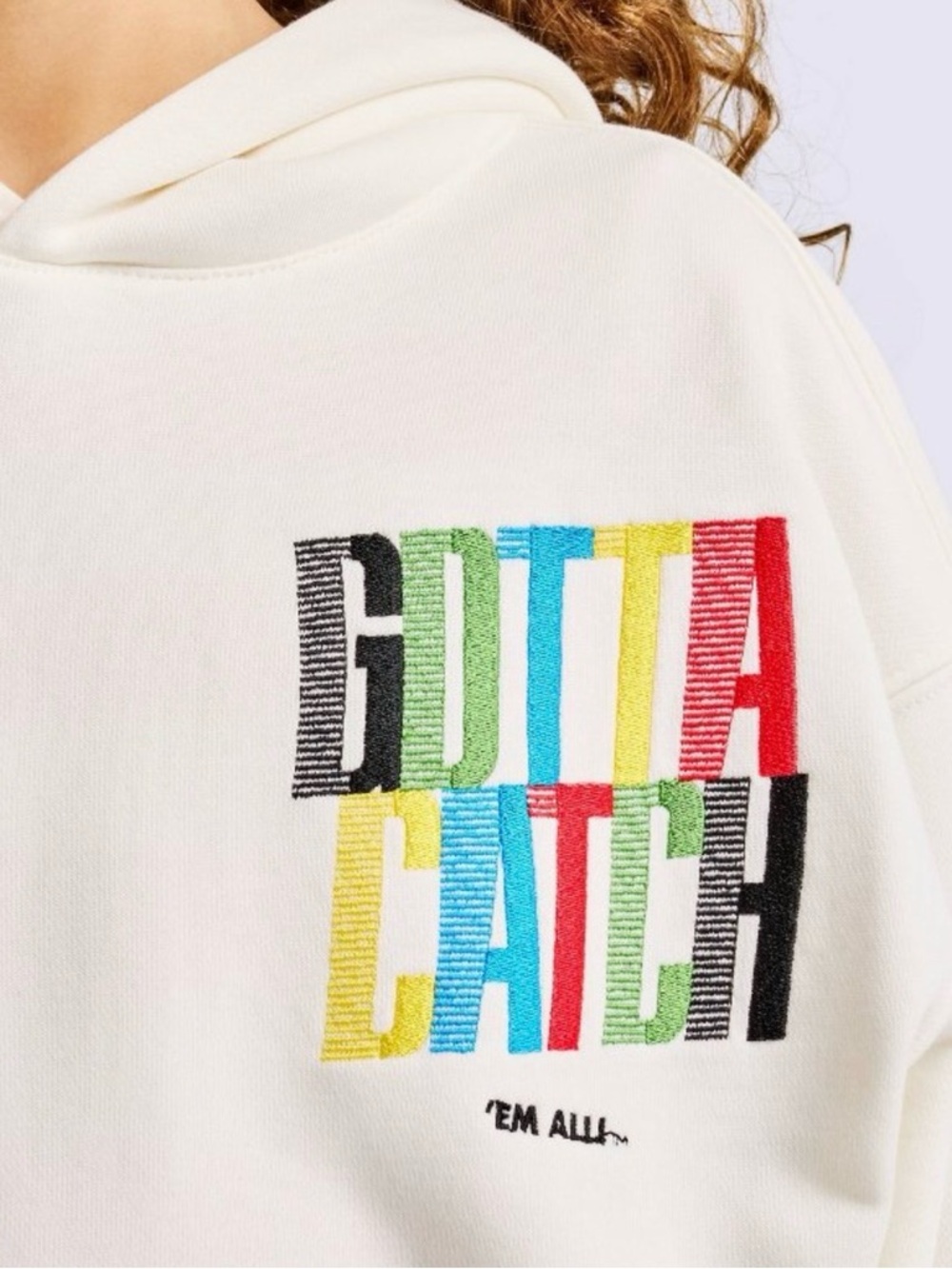 Target x Pokemon White Hoodie Multicolor "GOTTA CATCH" (Kids) can fit adult M